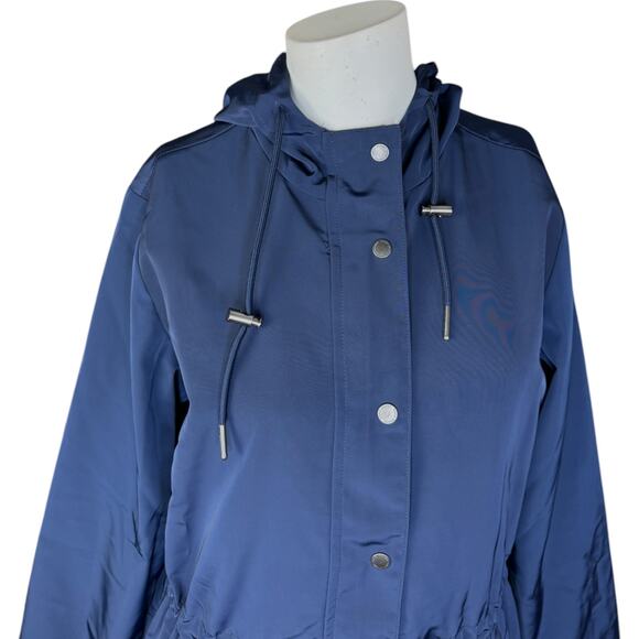 Susan Graver Regular Water Resistant Anorak Jacket with Hood Navy XX-Small NWOT - Picture 8 of 12
